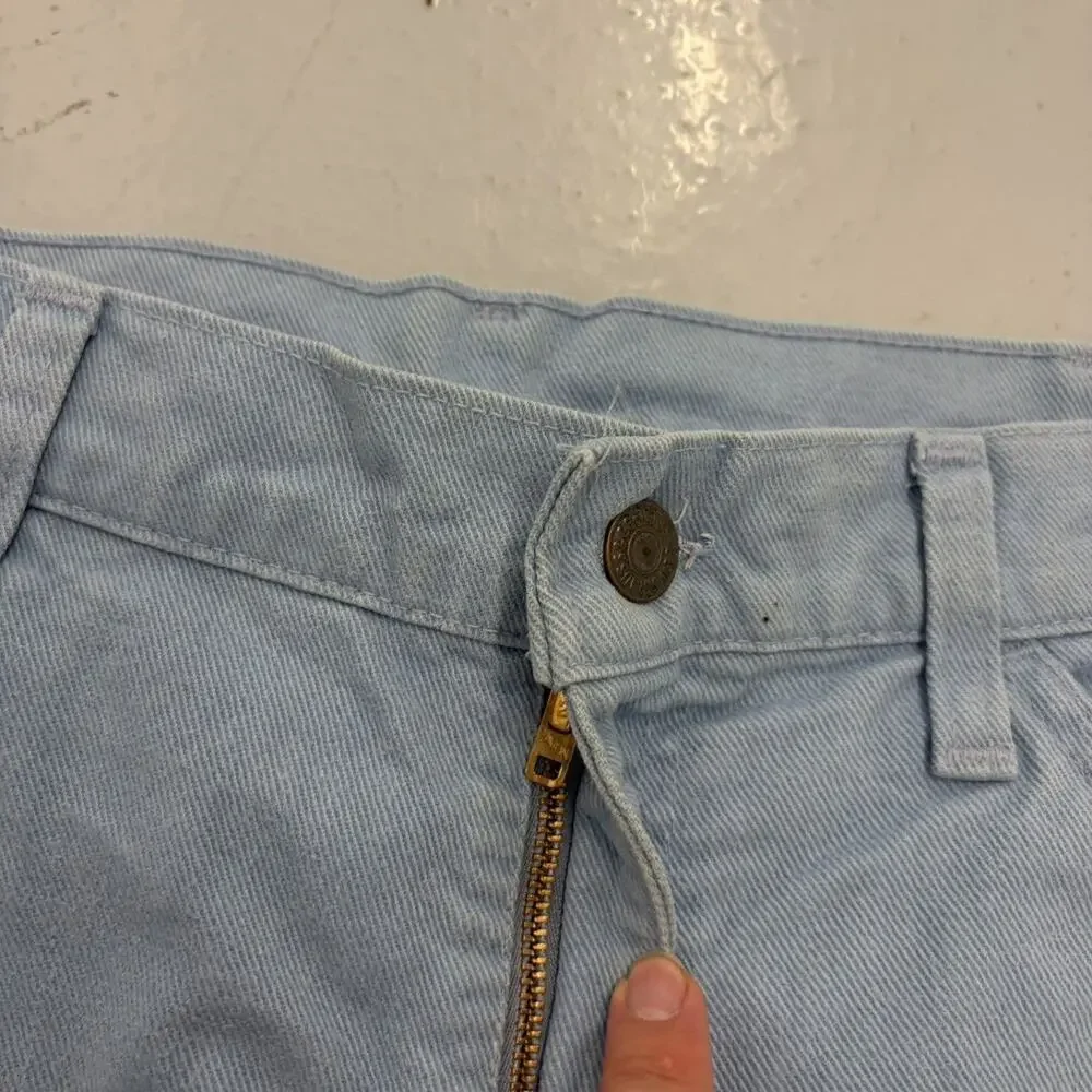 Vintage 70s Levi's 693 Blue Wide Leg Flared Pants 34x30